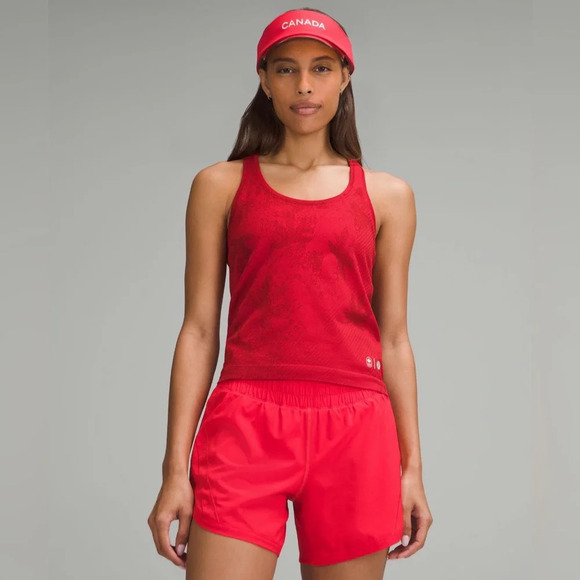 🆕🇨🇦 Lululemon Team Canada Olympic Swiftly Tech Racerback Waist Length Maple - Picture 1 of 6